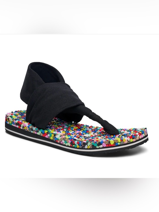 Sanuk Shoes - NEW Sanuk Bubble Sling Sandals Women's 8 Static Black Multicolor Comfort Shoe